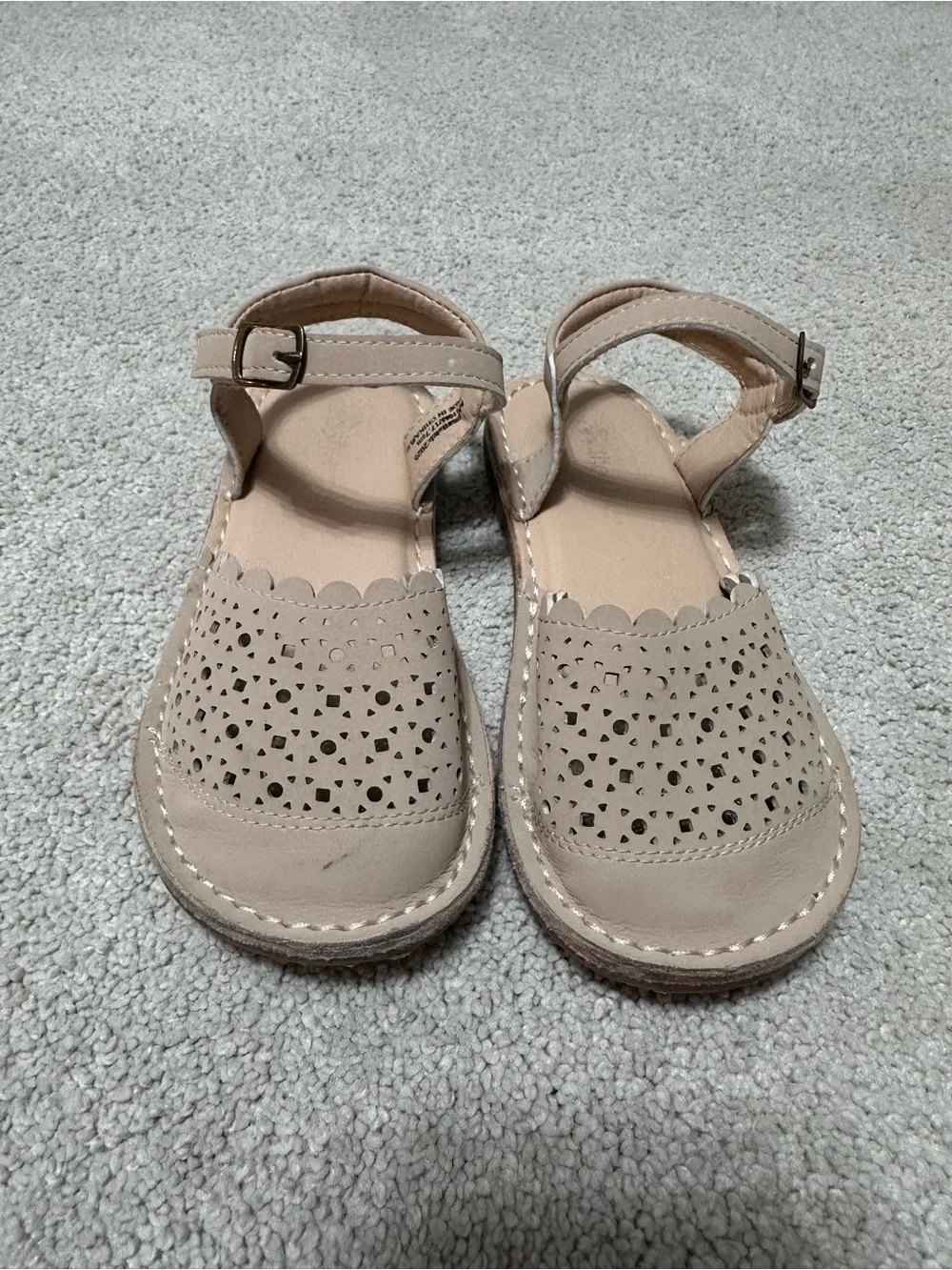 Aldo Girls' Scalloped Laser-Cut Sandals - Beige